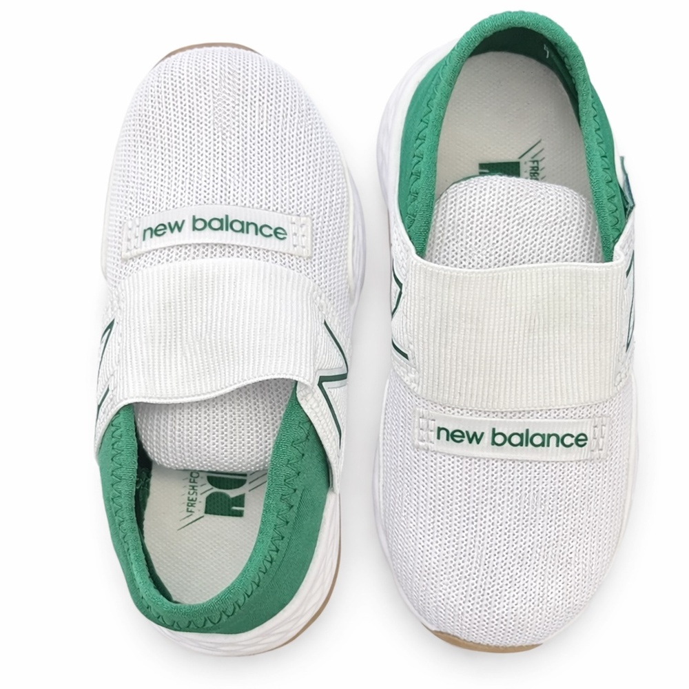 New Balance Kids' White and Green Shoes